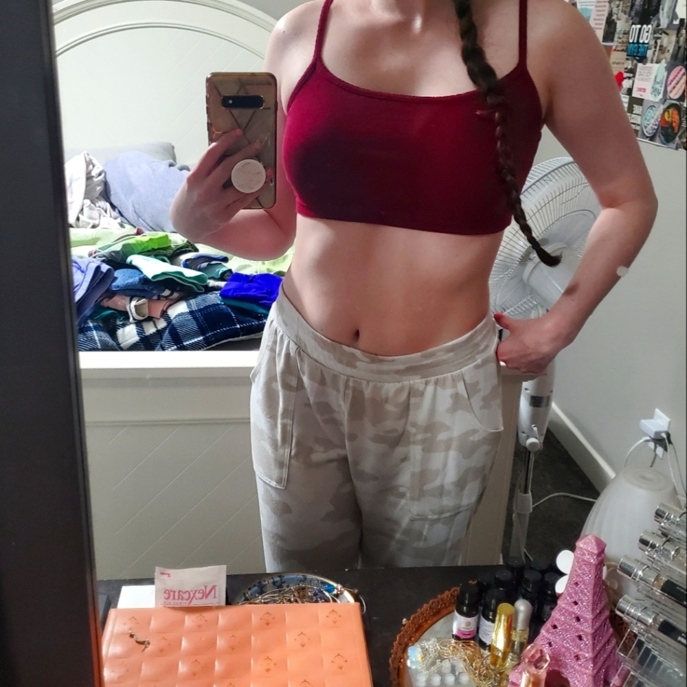 Burgundy red tank crop top